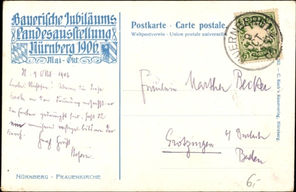 Artist Postcard Kley, Heinrich, Nuremberg, Frauenkirche
