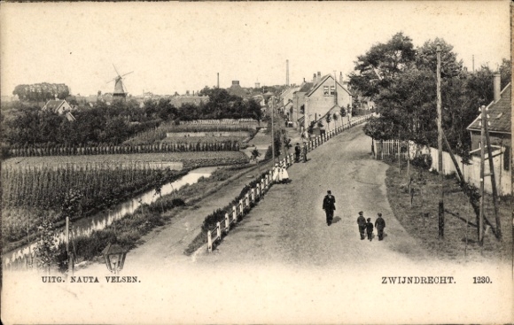 Postcard Zwijndrecht South Holland Netherlands, street scene