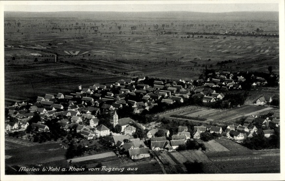 Postcard Marlen Kehl am Rhein, aerial photograph
