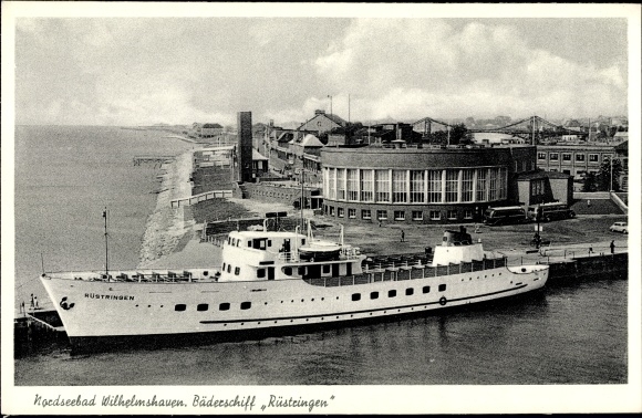 Postcard Wilhelmshaven in Lower Saxony, view of the bathing ship Rüstringen