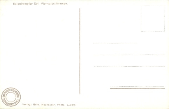 Postcard Vierwaldstättersee, Salondampfer Uri, In Fahrt