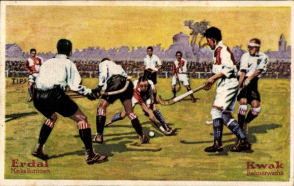 Collector's picture Erdal-Kwak series picture, hockey international match Germany-Austria