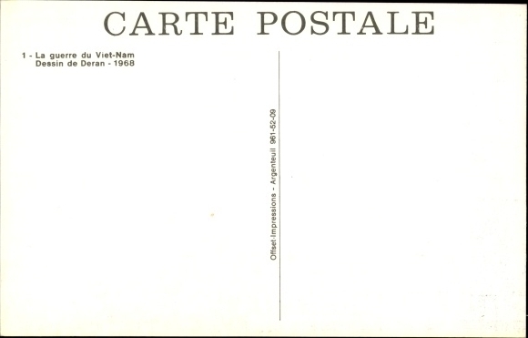 Artist Postcard Deran, Vietnam War, anti-war propaganda