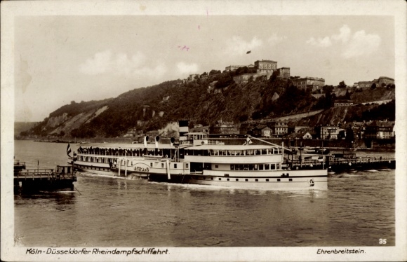Ak Ehrenbreitstein Koblenz, Salondampfer Vaterland, Köln Düsseldorfer Rheinschifffahrt