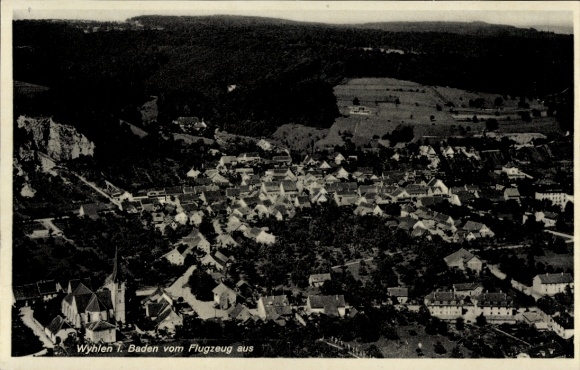 Ak Grenzach Wyhlen in Baden Württemberg, Fliegeraufnahme