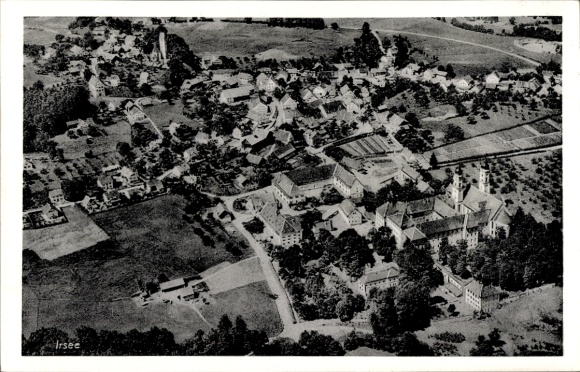Postcard Irsee in Ostallgäu, aerial photograph