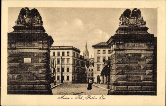 Ansichtkaart Mainz am Rhein, Rothes Tor