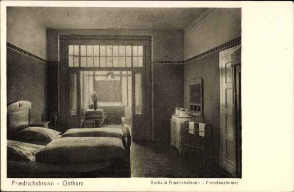 Ak Friedrichsbrunn Thale im Harz, Zimmer im Kurhaus  komfortabel, hell, einladend, Fremdenzimmer