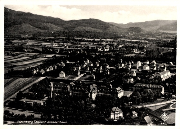Postcard Offenburg in Baden Black Forest, aerial photograph