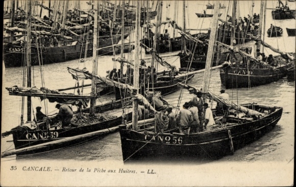 CPA Cancale Ille et Vilaine, Retour de la Peche aux Huitres