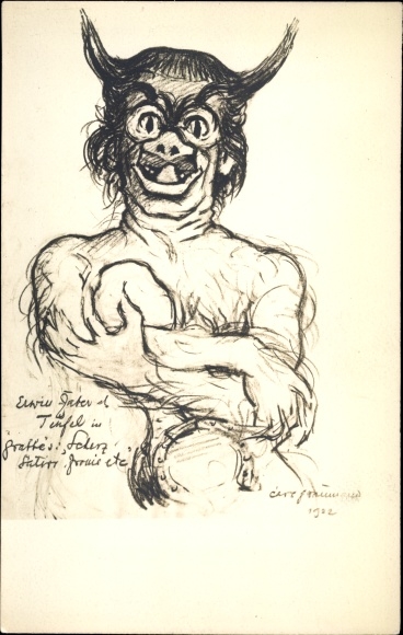 Artist PC Graumann, Carl, Teufel, Grabbe, joke, satire, irony etc.