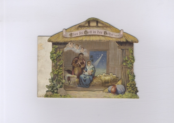 Wafer / Scenery Stable of Bethlehem, approx. 13.5 x 16 cm