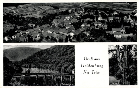 Postcard Heidenburg in the Hunsrück, aerial photograph