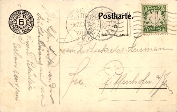 Postcard Nuremberg in Middle Franconia Bavaria, Bavarian Jubilee State Exhibition 1906, Main Restaurant