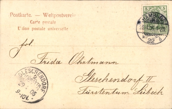 Postcard Hamburg Nord Barmbek Barmbeck, Wohldorferstraße