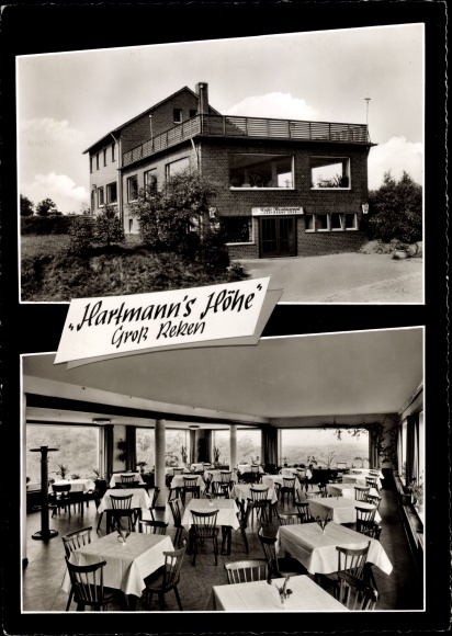Postcard Groß Reken in Westphalia, Hartmannshöhe, inside and outside, Coesfelder Strasse