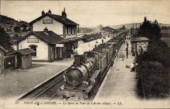 Postcard Pont de l'Arche Eure, Gare de Pont de l'Arche-Alizay