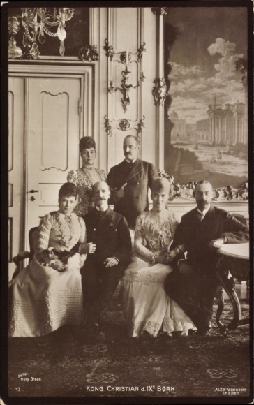 Postcard Children of Christian IX, King of Denmark, Frederick, Alexandra, William