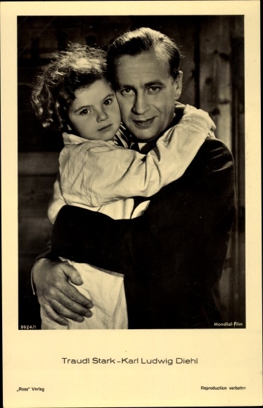 Postcard Actors Traudl Stark and Karl Ludwig Diehl, portrait