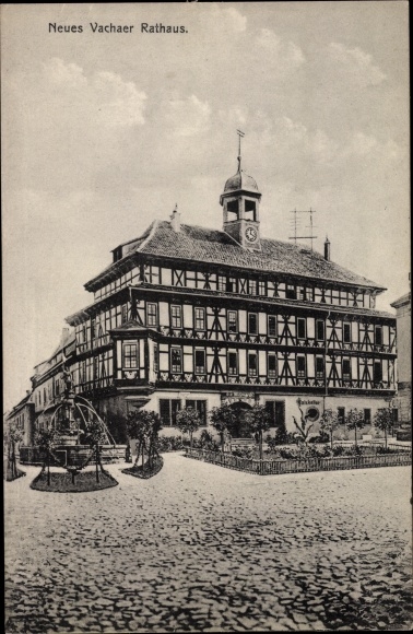 Ak Vacha Thüringen, Nieuw Stadhuis, Ratskeller, De Widmarkt