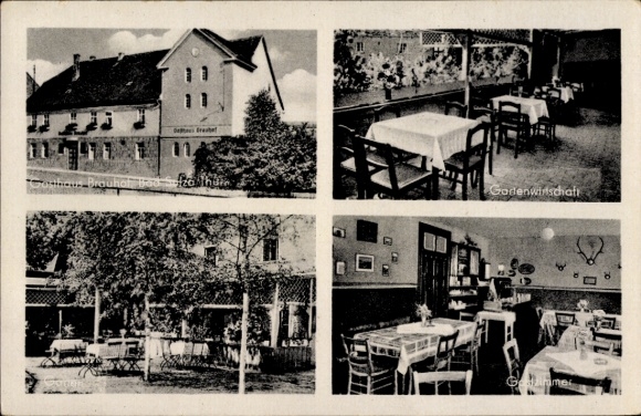 Postcard Bad Sülze in Mecklenburg, Gasthaus Brauhof, food, interiors, garden restaurant