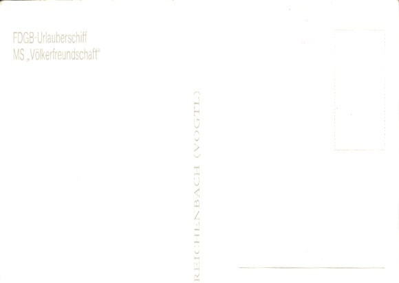 Postcard FDGB holiday ship MS Völkerfreundschaft