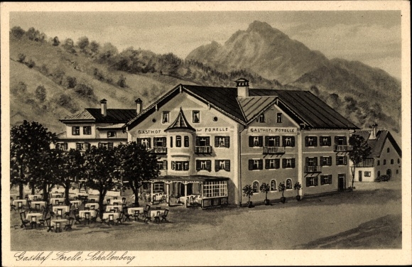 Postcard Marktschellenberg Markt Schellenberg in Upper Bavaria, Gasthof Forelle