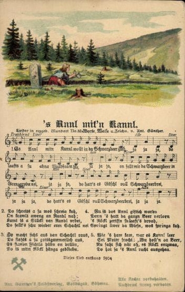 30 song cards, Anton Günther
