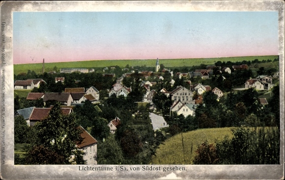 Postcard Lichtentanne in Saxony, view from the southeast