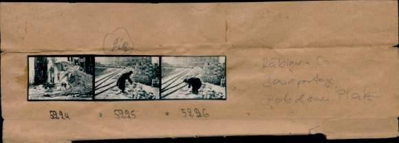 Contact print photos Berlin Tiergarten, 3 photos approx. 4x2 cm, Potsdamer Platz Räbiger & Co. Baureportage