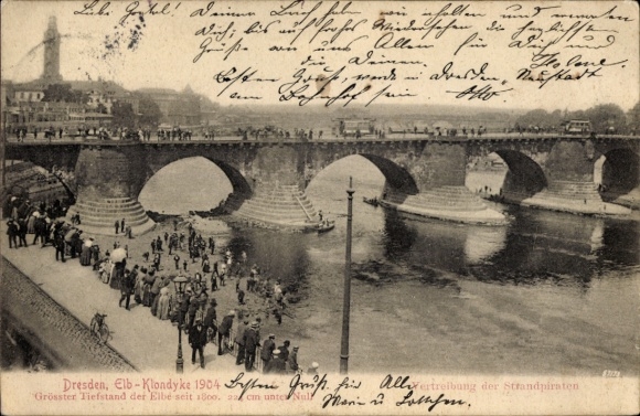 PC Dresden, Elb Klondyke, expulsion of the beach pirates, low point of the Elbe in July 1904
