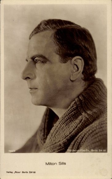 Postcard Actor Milton Sills, side portrait