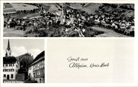 Postcard Altheim Horb am Neckar, aerial photograph