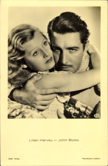 Ak Schauspielerin Lilian Harvey, Schauspieler John Boles, Portrait