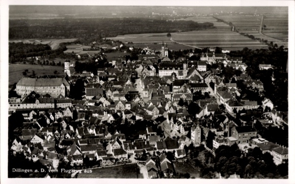 Ak Dillingen an der Donau, Fliegeraufnahme