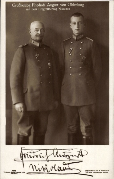 Postcard Grand Duke Friedrich August of Oldenburg, Hereditary Grand Duke Nikolaus, Liersch 7868, portrait