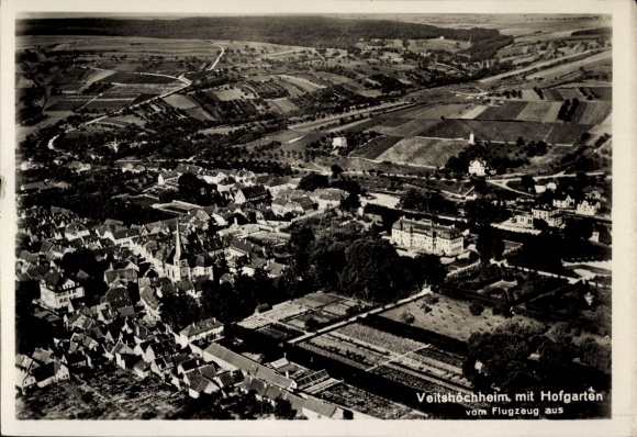 KP Veitshöchheim w Dolnej Frankonii, zdjęcie lotnicze, Hofgarten