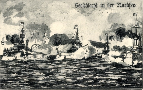 Ak Seeschlacht in der Nordsee, Kaiserliche Marine