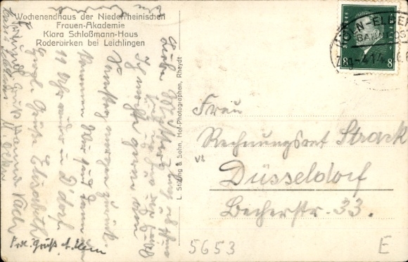 Postcard Roderbirken Leichlingen in the Rhineland, weekend house of the Lower Rhine Women's Academy