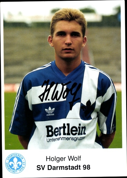Autogrammkarte Fußballer Holger Wolf, SV Darmstadt 98, Autogramm