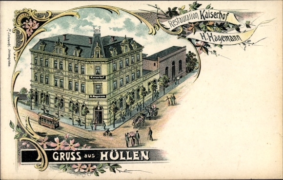 Chromo-Litho covers Gelsenkirchen in the Ruhr area, restoration Kaiserhof