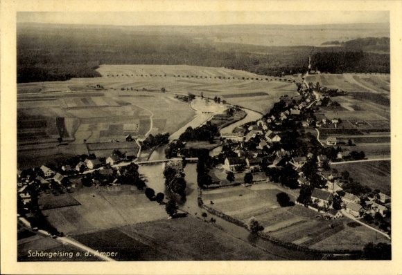Ak Schöngeising in Oberbayern, Fliegeraufnahme