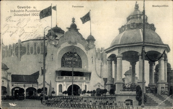 Postcard Düsseldorf am Rhein, Industrial and Trade Exhibition 1902, Music Pavilion