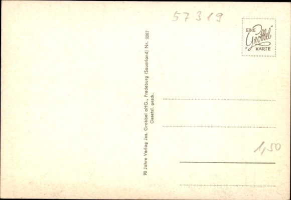 Postcard Bad Berleburg in Westphalia, castle pond, Wittgenstein health clinic, total view