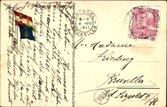 Postcard steamer Bohemia, Austrian Lloyd