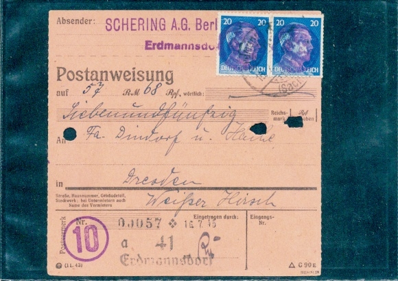 SBZ BL Sachsen, RPD Chemnitz, AP 791 I (2) sprawdzone Rehn BPP, przekaz pocztowy