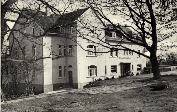 Postcard Ober Rosbach in front of the Hesse height, rest house Waldschlößchen