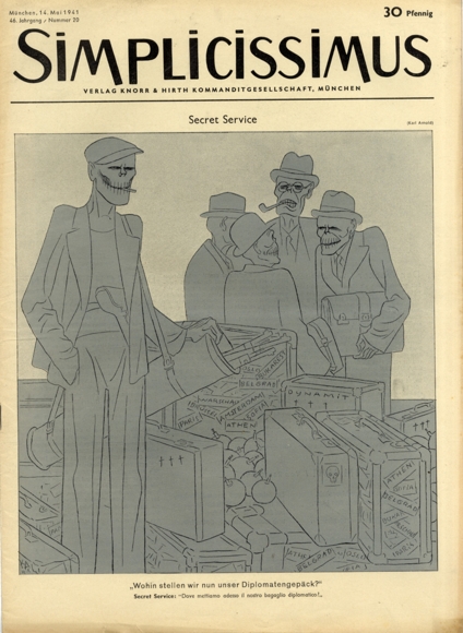 Simplicissimus Issue May 20, 1941 Caricature Secret Service K. Arnold Verlag Hirth
