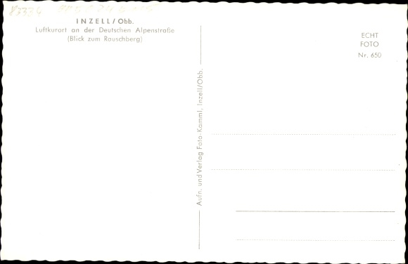 Ansichtkaart Inzell in Opper-Beieren, Duitse Alpenroute, algemeen zicht, Rauschberg