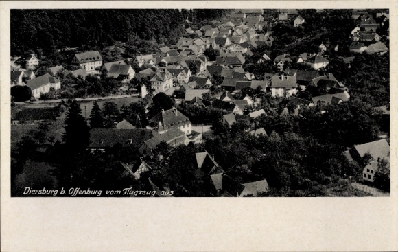 Postcard Diersburg Hohberg in the Black Forest Baden, aerial photograph